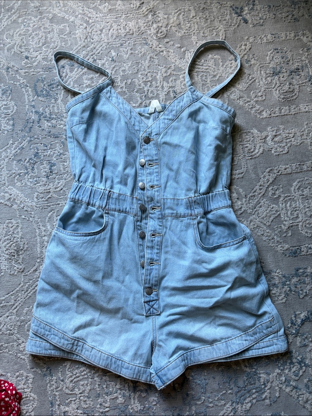 Roxy Light Blue Denim One-Piece Romper